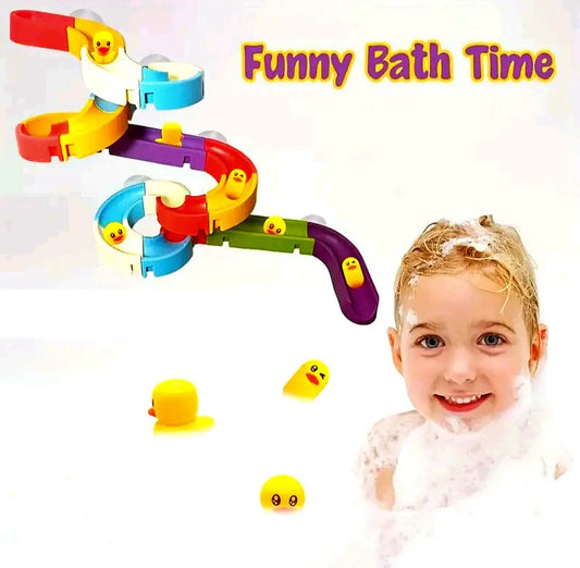 Duck Slide Bath Toys, Wall Track Building Set for Kids Ages 4-8, Fun DIY Kit Birthday Gift for Toddler Boys & Girls (34 Pcs)