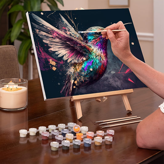 Magia della creatività: Set 'COLIBRI' per la pittura a mano con set di colori acrilici, pittura decorativa per adulti, dimensioni 40,64 cm × 50,8 cm