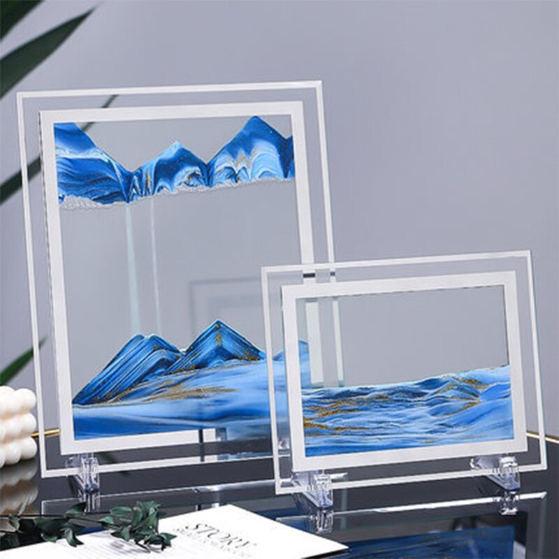 3D Moving Sand Art Picture... Simfonia marina: quadro in vetro 3D con sabbia in movimento, rappresentante le onde del mare